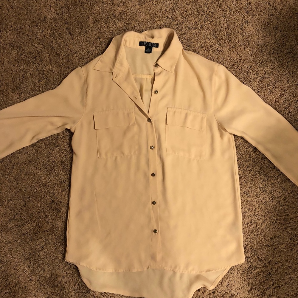 Beige Button Down